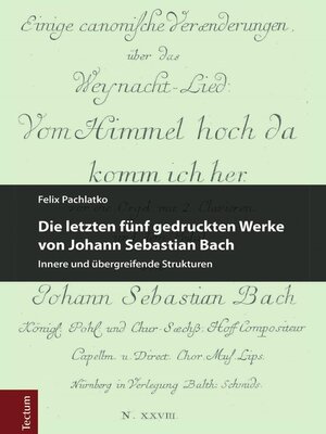 cover image of Die letzten fünf gedruckten Werke von Johann Sebastian Bach